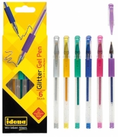 Sechserpack Glitzer-Gelstifte in verschiedenen Farben...