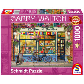 Puzzle mit Motiv einer Buchhandlung, 1000 Teile, hochwertige Verarbeitung.