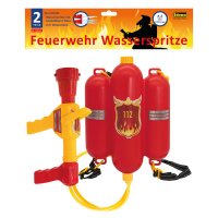 Rote Wasserspritze in Feuerwehr-Design mit einer...