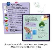 Experimentierkasten Kosmos Flummi Planeten mit verschiedenen Flummis in Planeten-Design und Anleitung