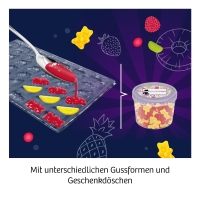 Experimentierkasten für Fruchtgummi-Liebhaber mit verschiedenen Formen und Geschmacksrichtungen zum Selbermachen